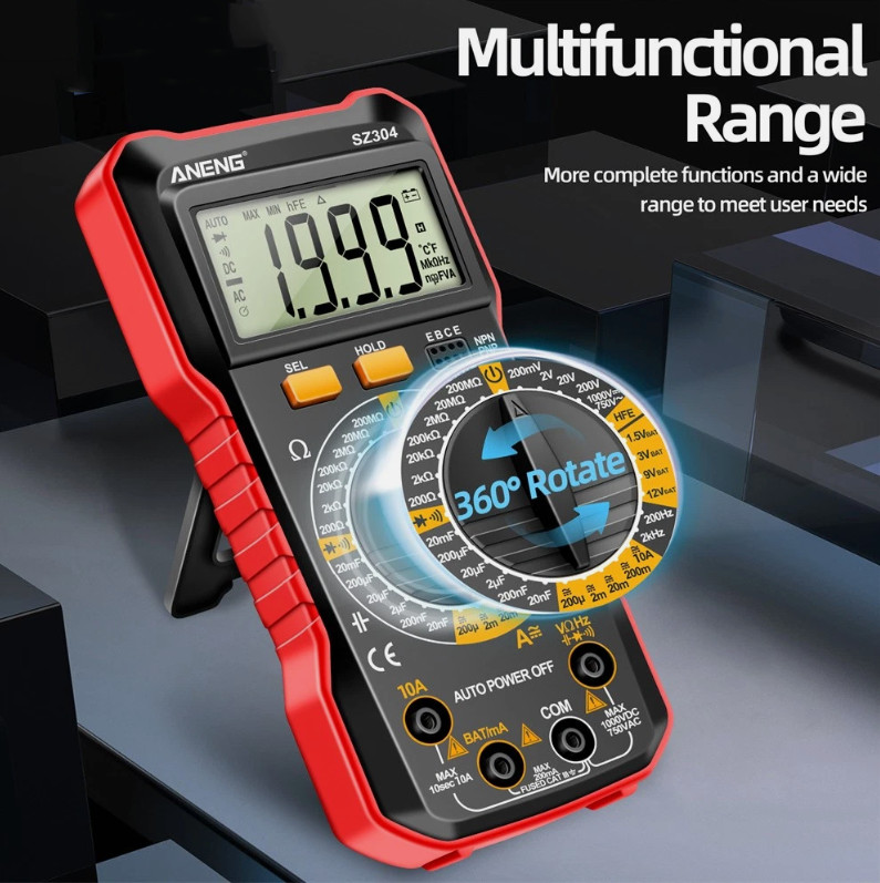 SZ304 Multifunction 1999 Counts Digital Multimeter True RMS Handheld Tester Hot