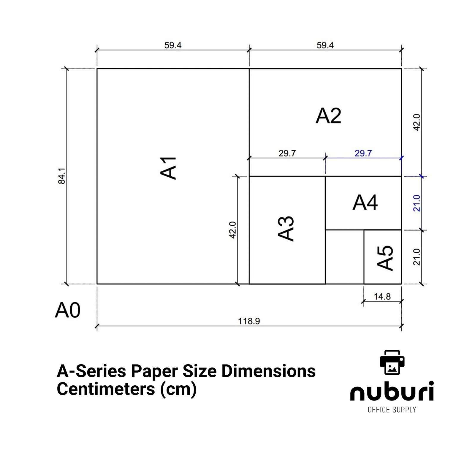 Nuburi A4 Size Printer Paper 80 GSM 21 Lb 40 Sheets Professional Documents