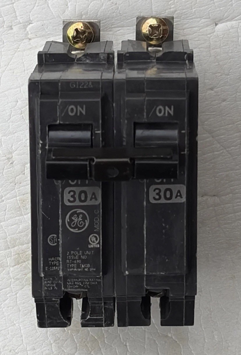 GE THQB2130, 30 Amp, 240 Volt, 2 Pole, Bolt-On Circuit Breaker (see pics)