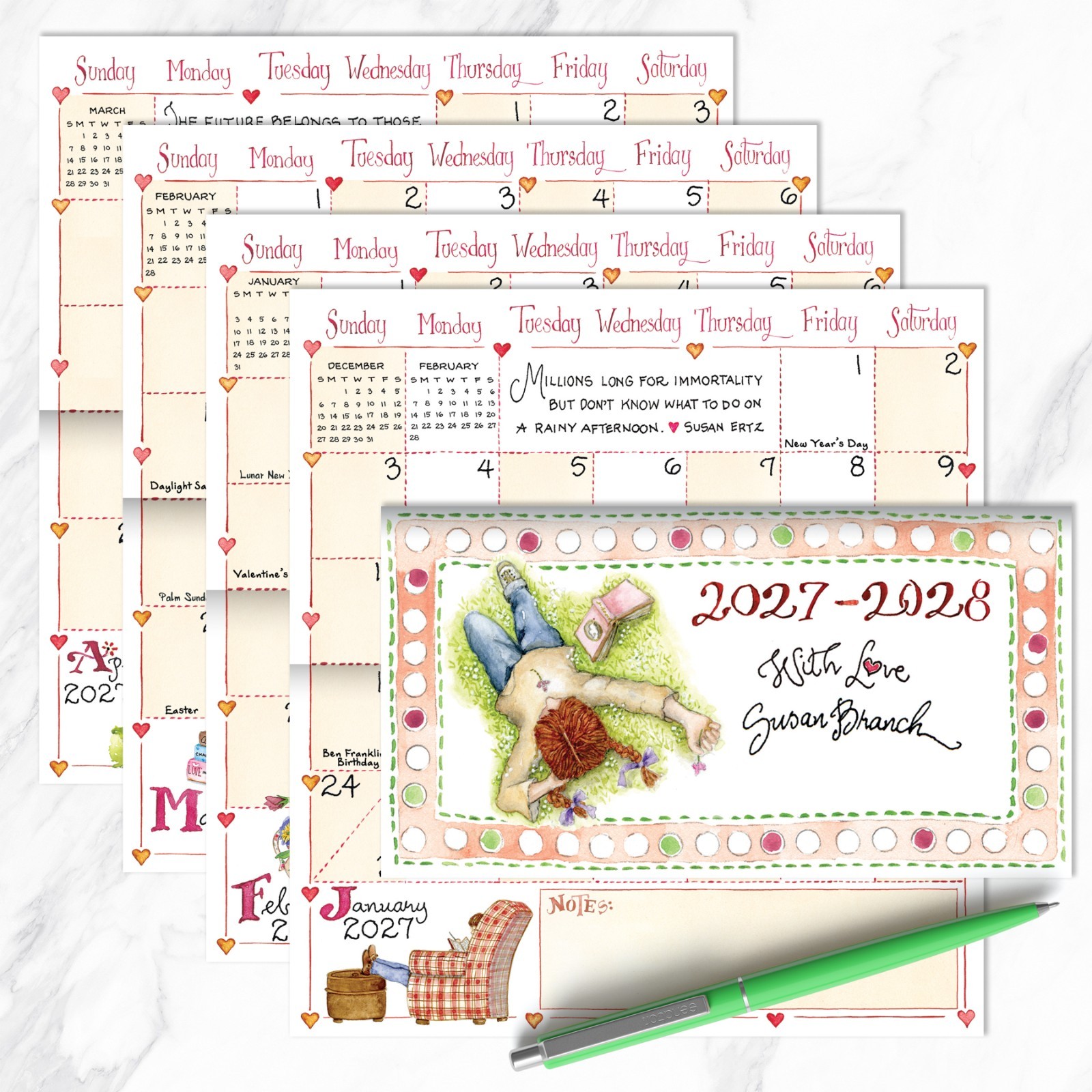 2027-2028 Susan Branch Small Monthly Pocket Planner