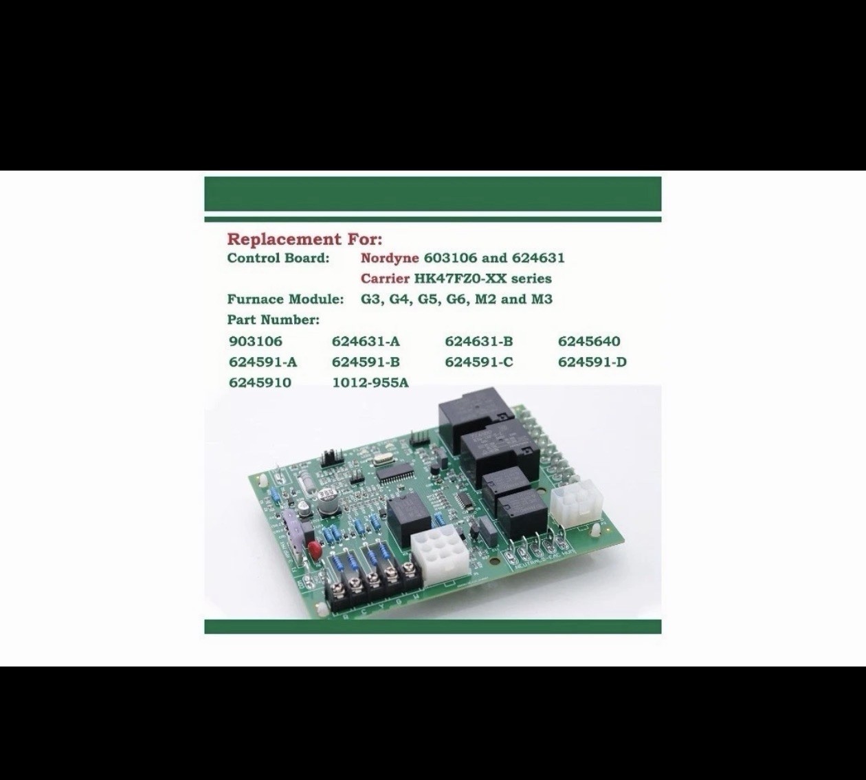 903106 Control Board, Replacement for Updated ICM2805A Furnace Control Board and