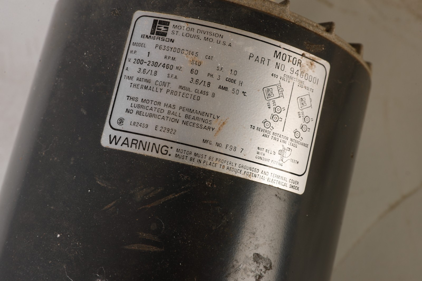 OEM Lennox 94G0001 Condenser Fan Motor 1HP 200-230/460V 3PH-open box