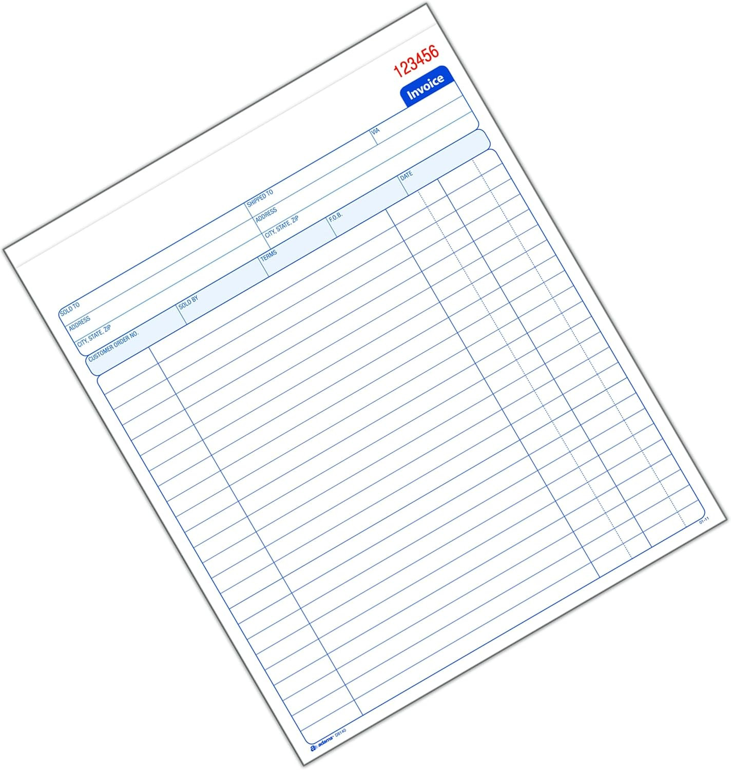 Invoice Book, 8-3/8 X 10-11/16 Inches, 2-Part, Carbonless, White/Canary, 50 Sets