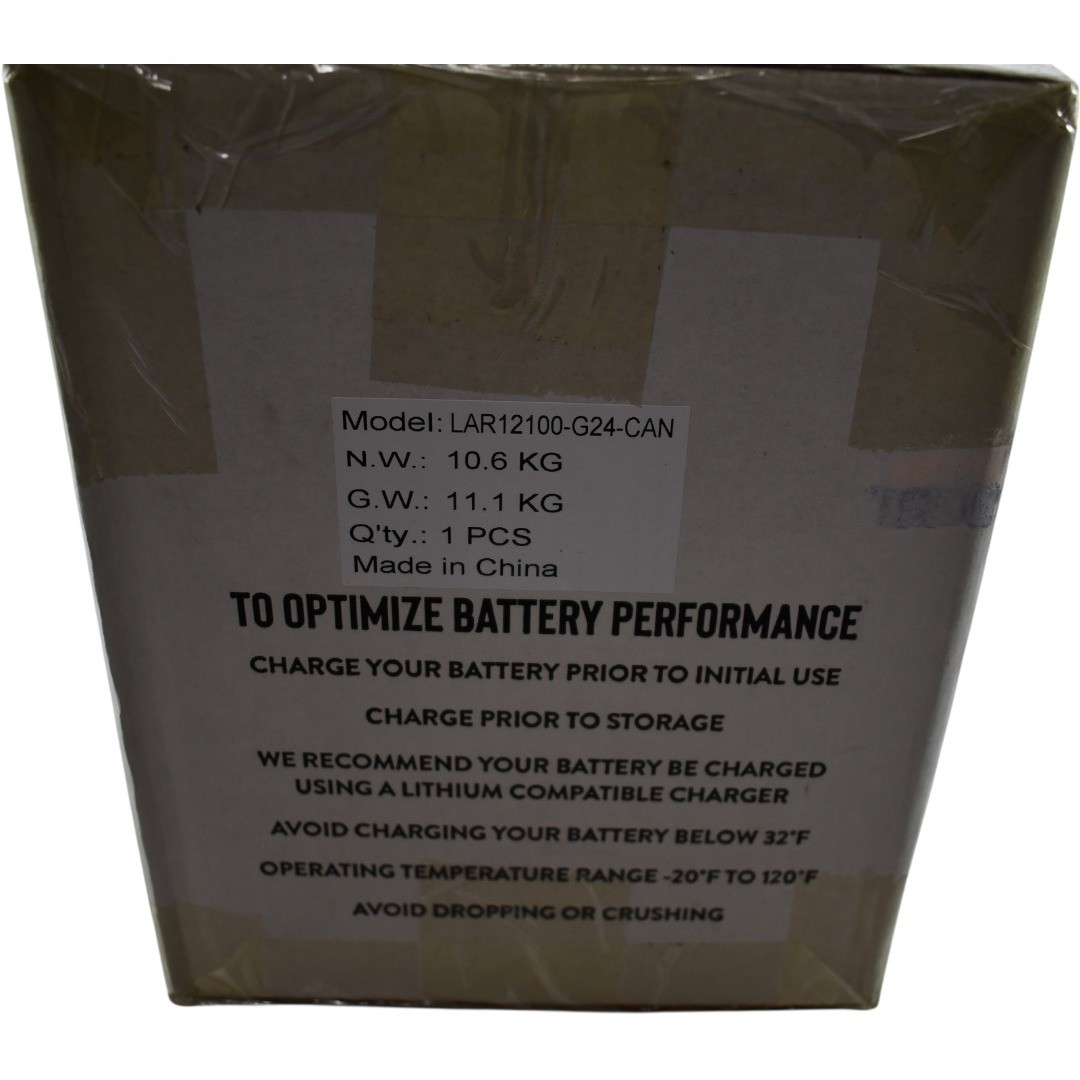 NEW Dakota Lithium LAR12100-G24-CAN 12V 100Ah LiFePO4 Group 24 Deep Cycle Batter