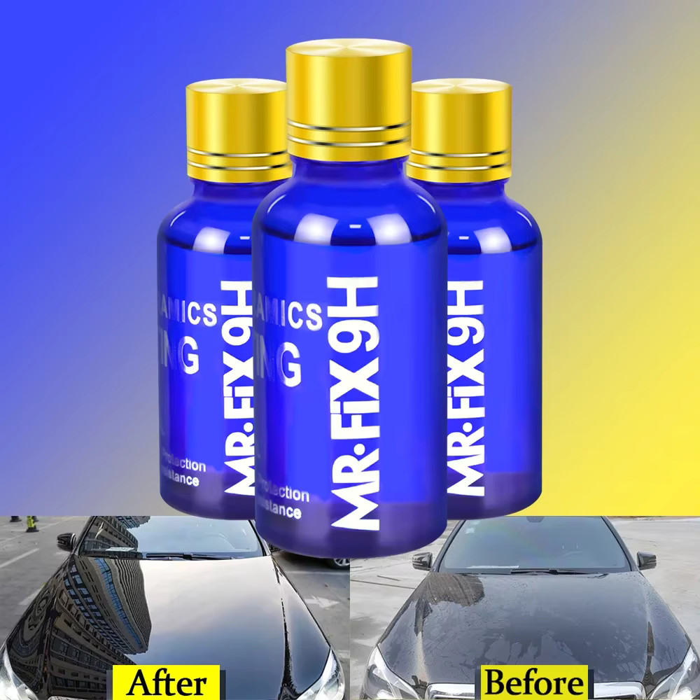 3PCS 9H Ceramic Car Coating Set Super Hydrophobic Nano Glass Protection Fun Gift
