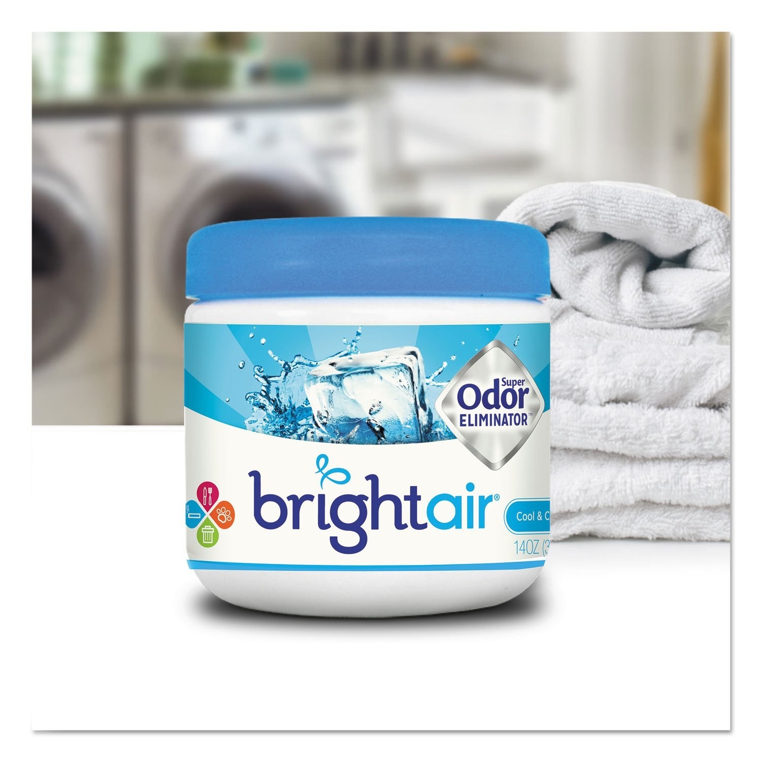 BRIGHT Air Super Odor Eliminator, Cool And Clean, Blue, 14 Oz Jar 1 Count