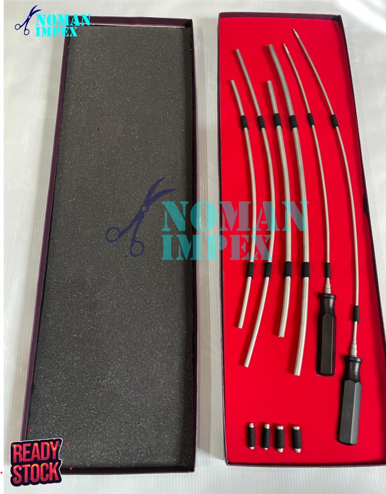 High Quality 6 and 8mm Kit 50cm/65cm Slight Curve Sheaths Vascular Tunneler