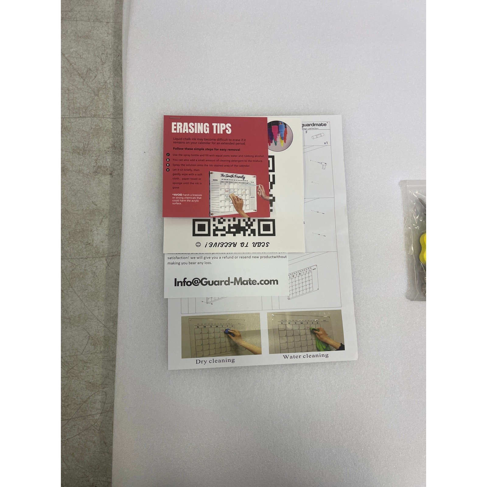 36″ x 24″ MONTH Calendar w Notes Dry-Erase Board Wall-Mount with Markers