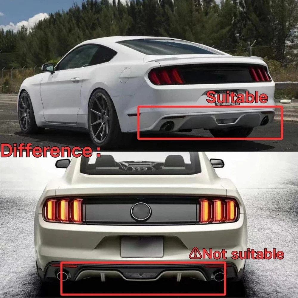 Rear Bumper Diffuser for Mustang 2015-2017 Spoiler Splitter Carbon Fiber