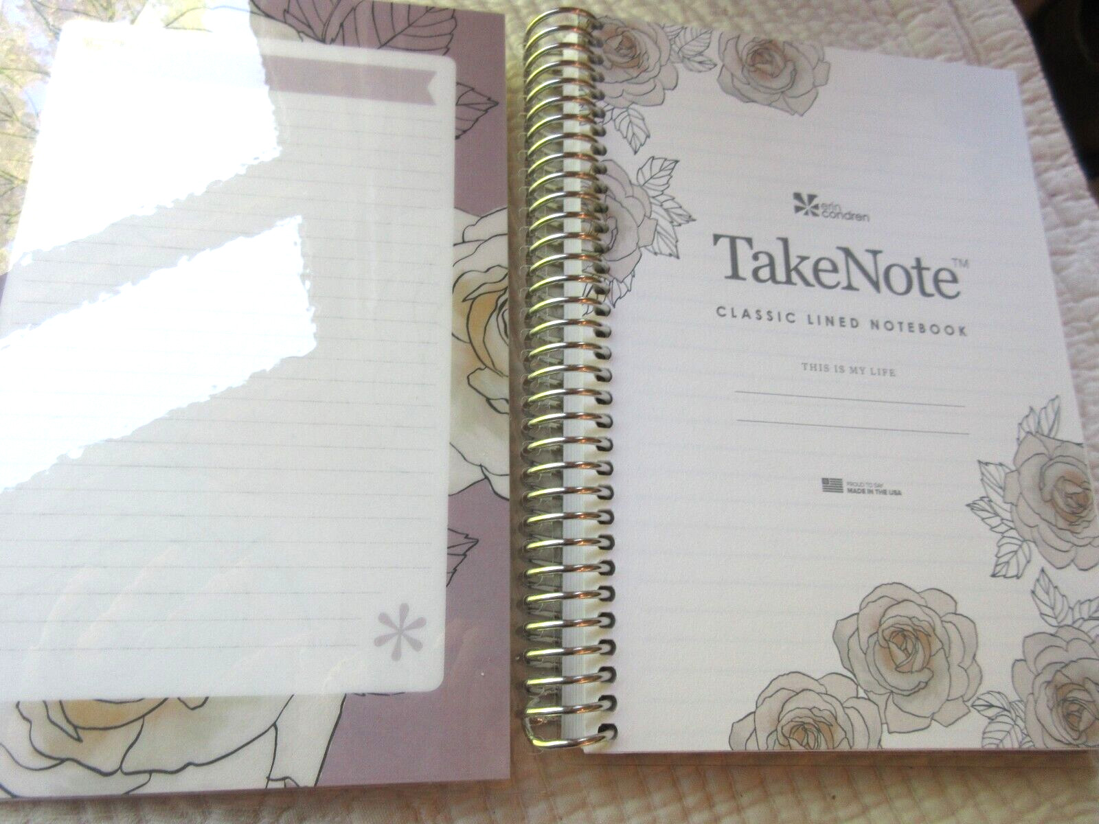 ERIN CONDREN SPIRAL TAKE NOTE CLASSIC LINED NOTEBOOK USA MADE LAMINATE COVER