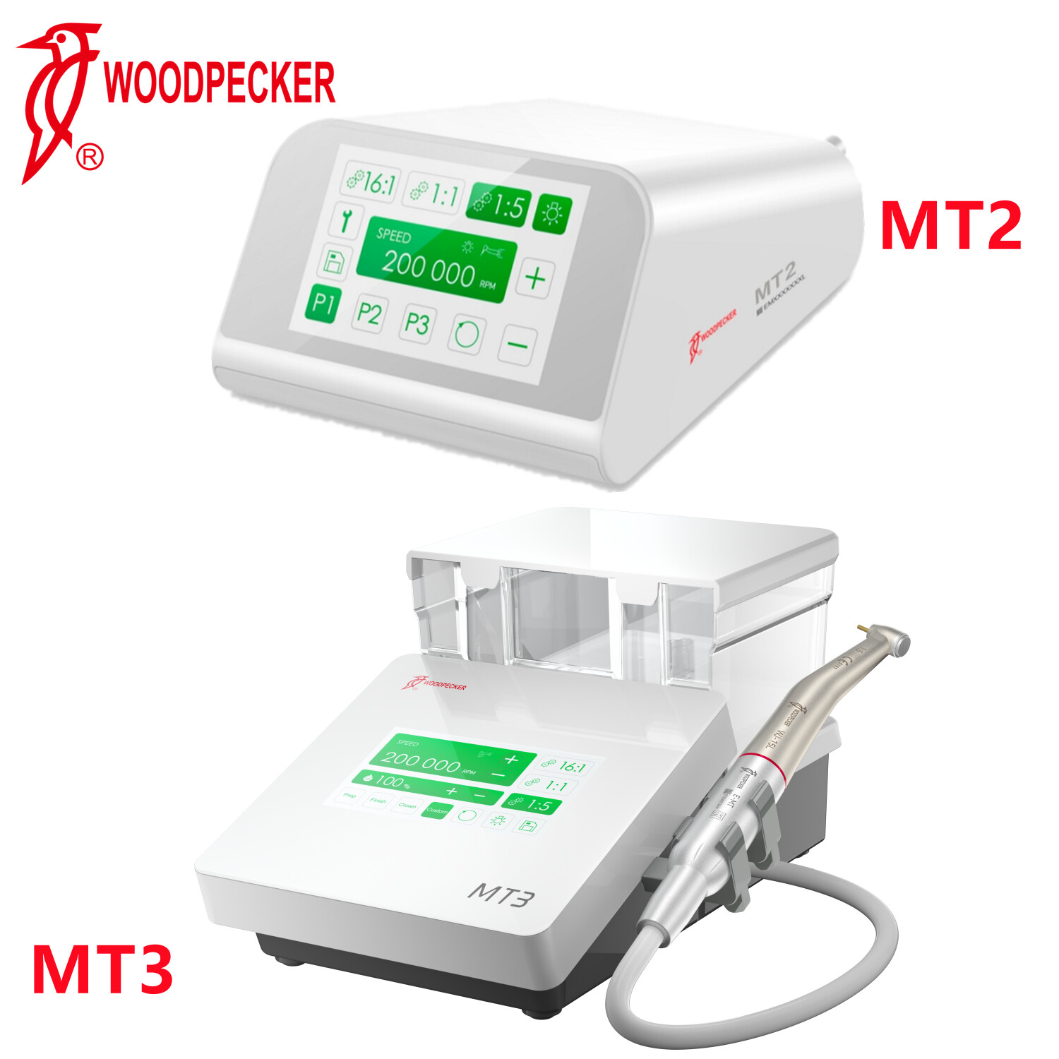 Woodpecker DTE Dental Electric Micro Motor MT2 MT3+ /1:1/1:4.2/1:5 LED Handpiece