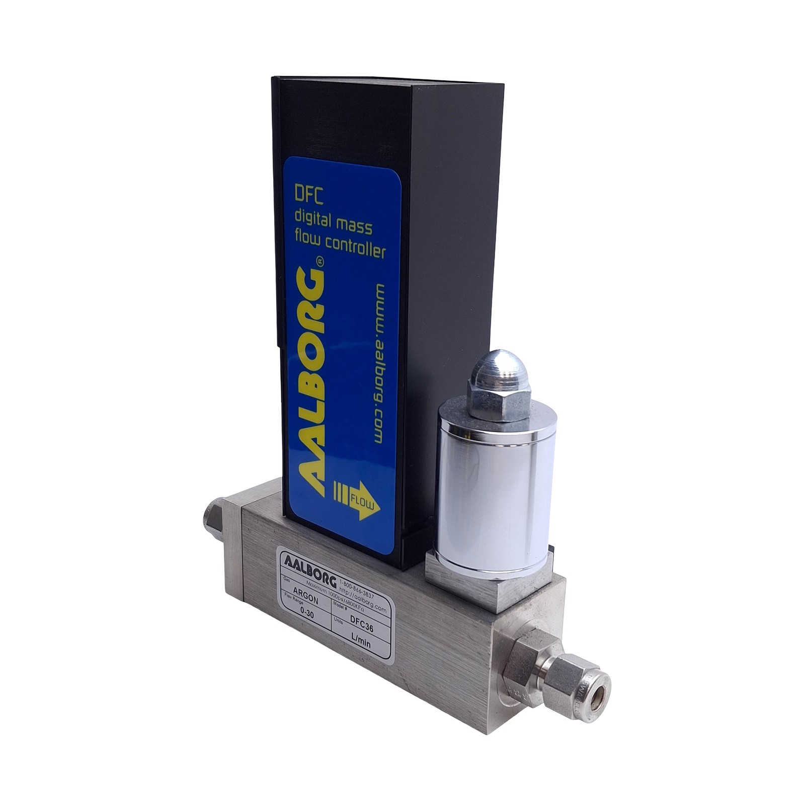 Aalborg DFC36S-VAN5-C5 Mass Flow Meter, 0-30 L/min Argon, RS485, 0-5VDC Output