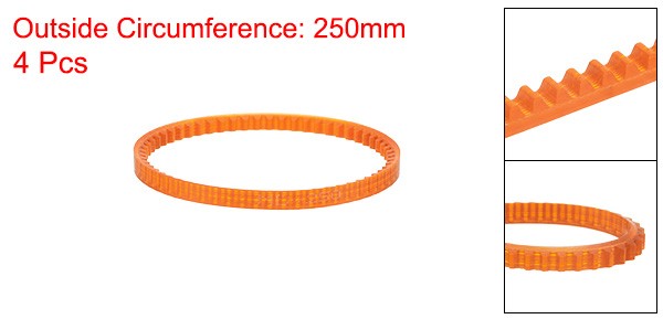 4pcs Sewing Machine Belts MB-250 Motor Drive V Belt 250mm/9.8″ Circumference