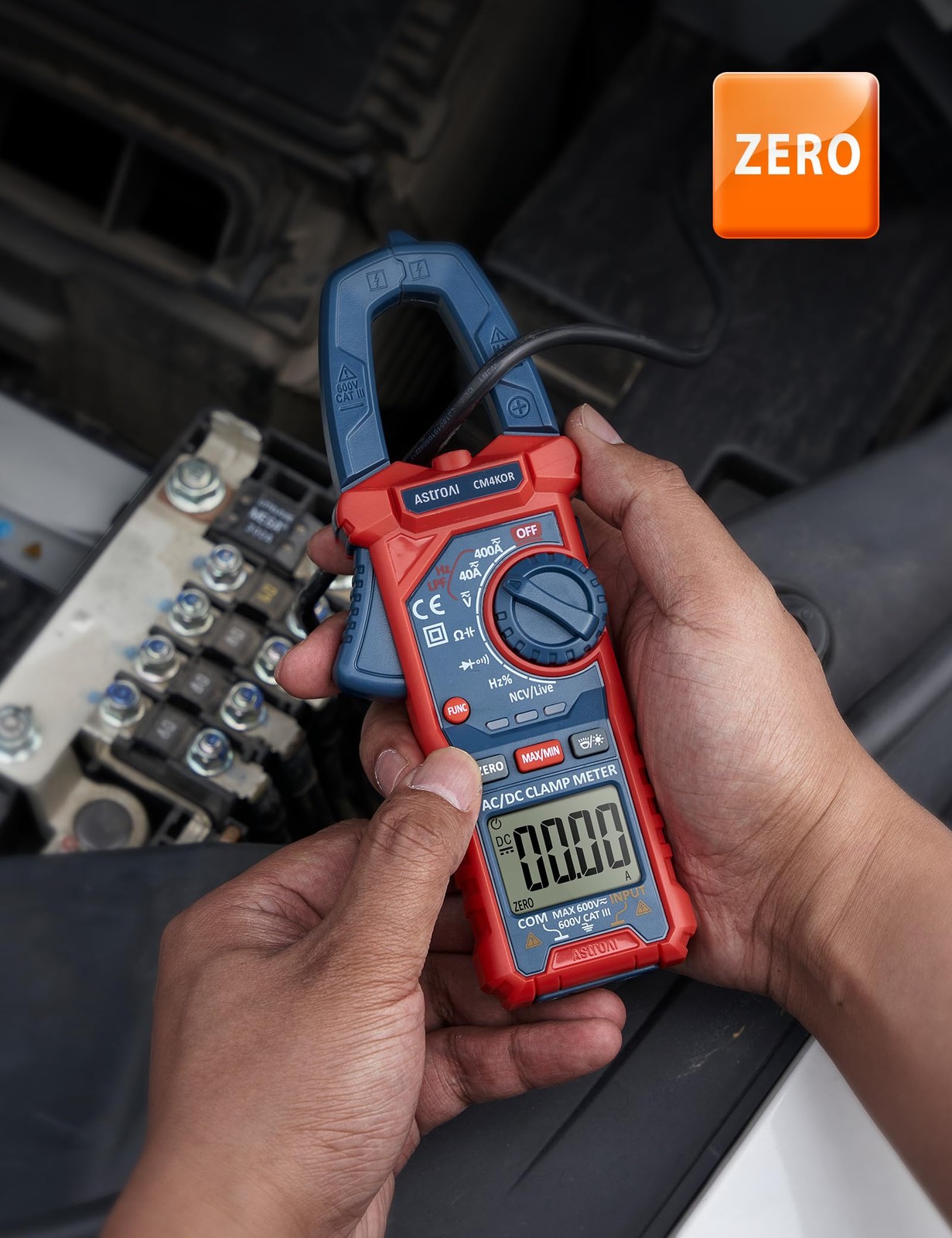 AstroAI Digital Clamp Meter Multimeter 4000 Counts 4000 Counts, Blue