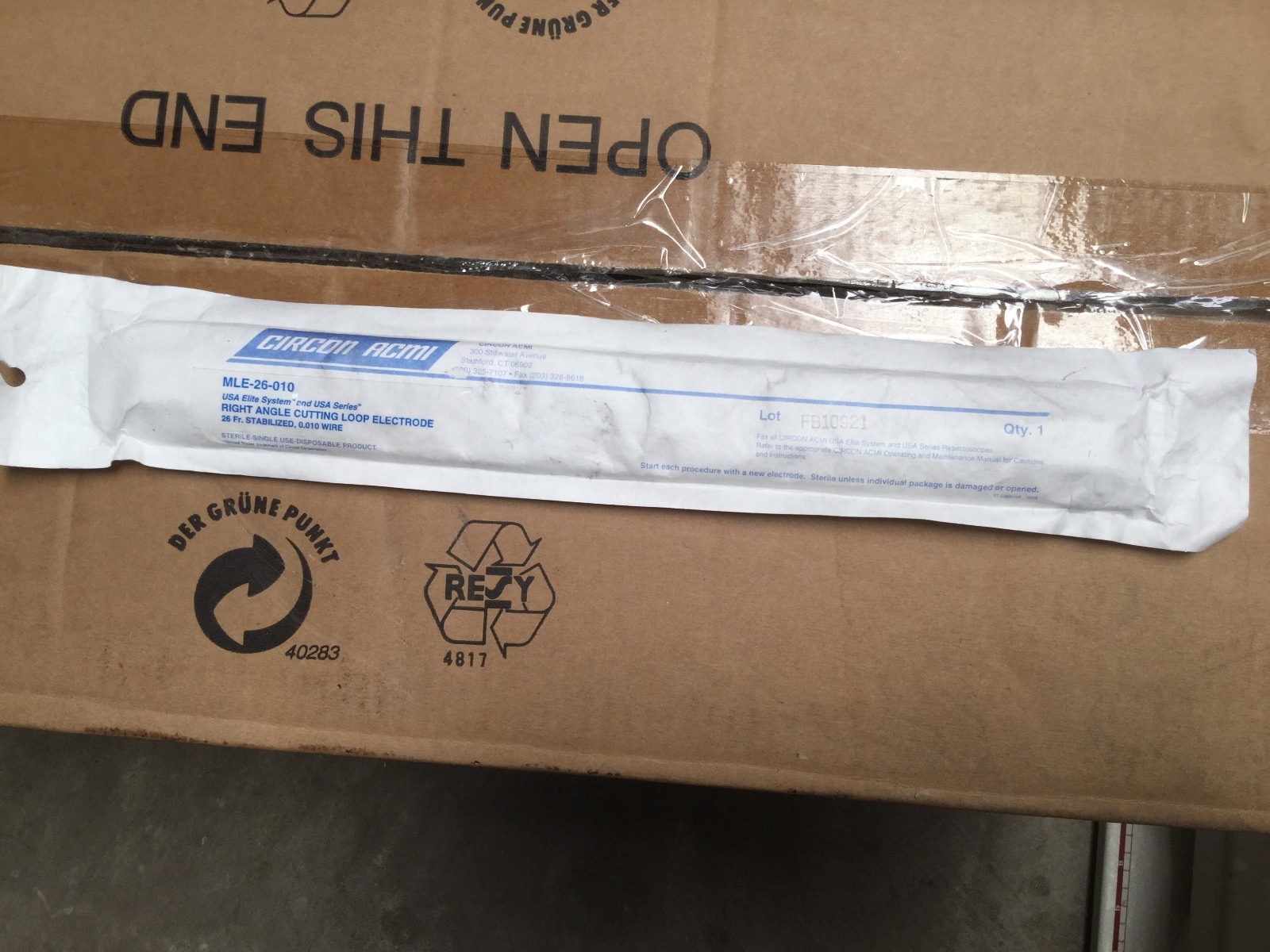 Circon Acmi MLE-26-010 Electrode Right Angle Cutting Loop 26 Fr 0.010 Wire