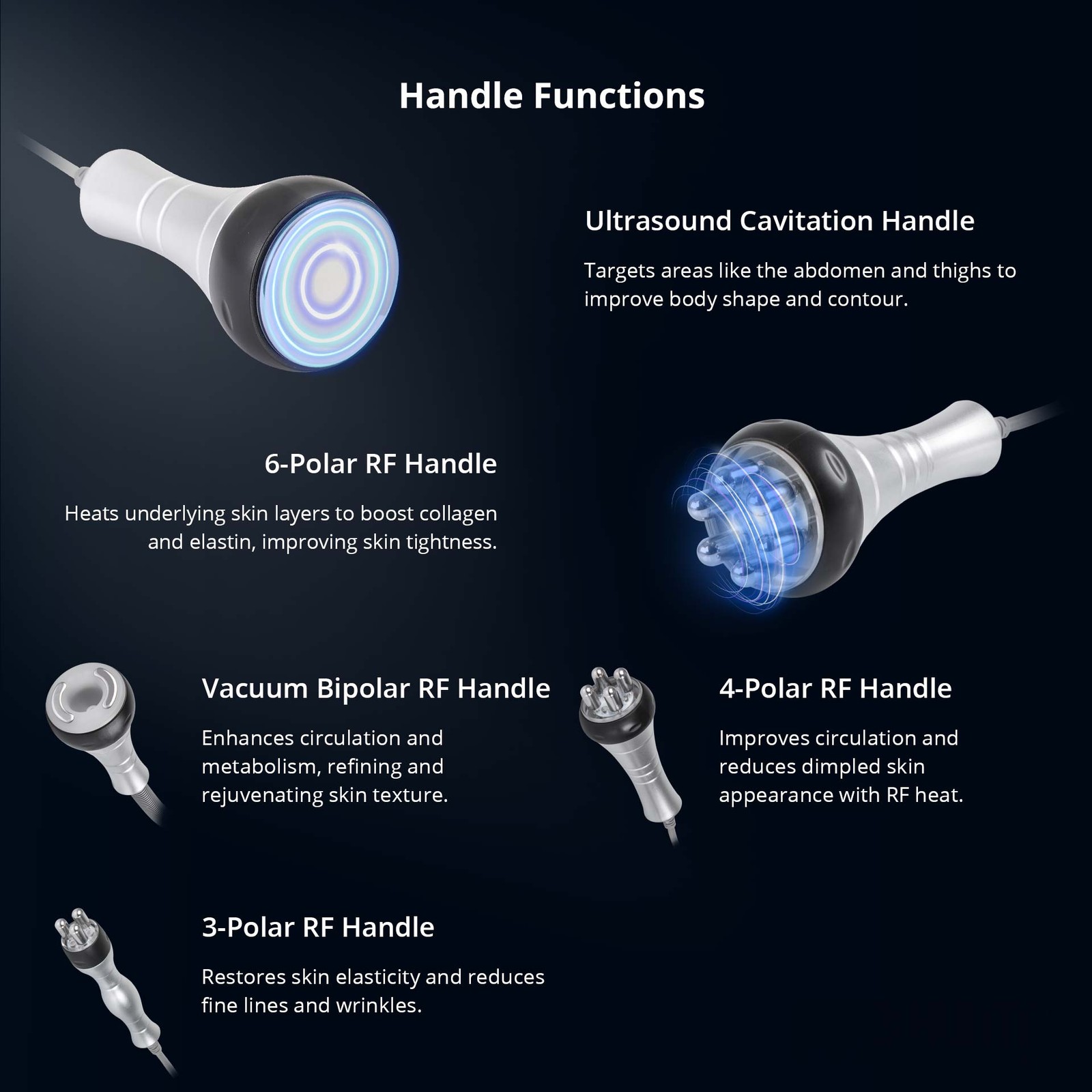 5 Function Handles Beauty Machine for Skin Refinin Improve Waistline Silhouette