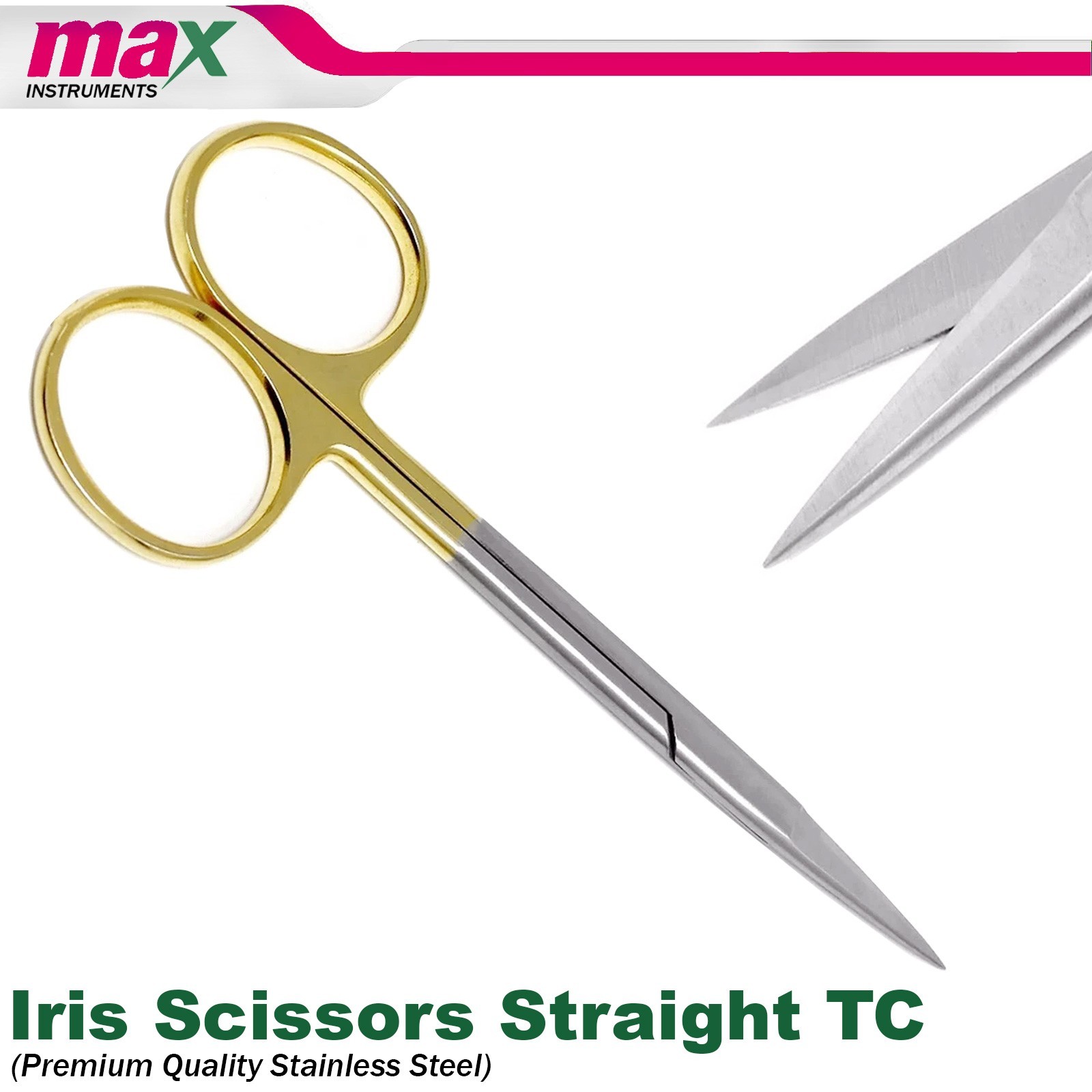 NEW GERMAN TC Iris Scissors 4.5″ Straight Surgical Dental Surgry Instrument 4Pcs