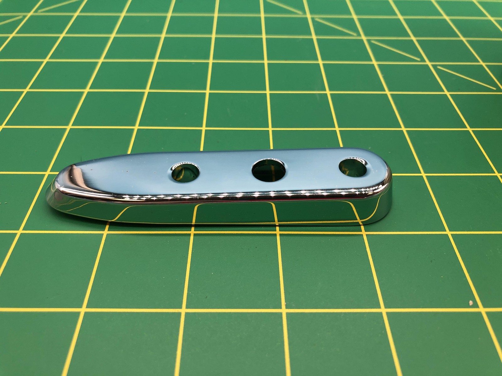 Chrome Silver Flat Bracket Plate 3 In 3 Hole Metal Mounting Hardware 18316-01