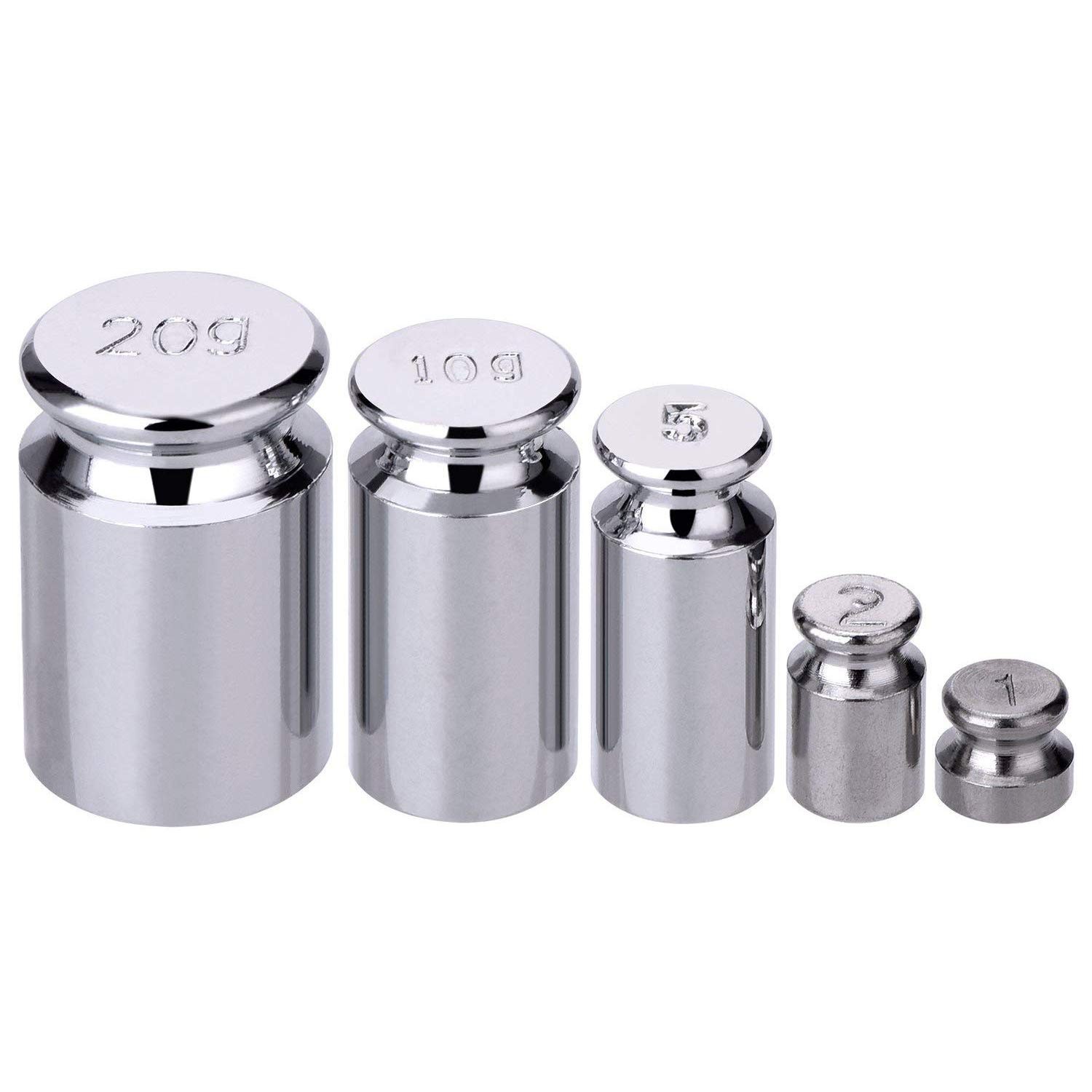 5PCS Gram Calibration Weight 1g 2g 5g 10g 20g Chrome Plating Calibration Gram…