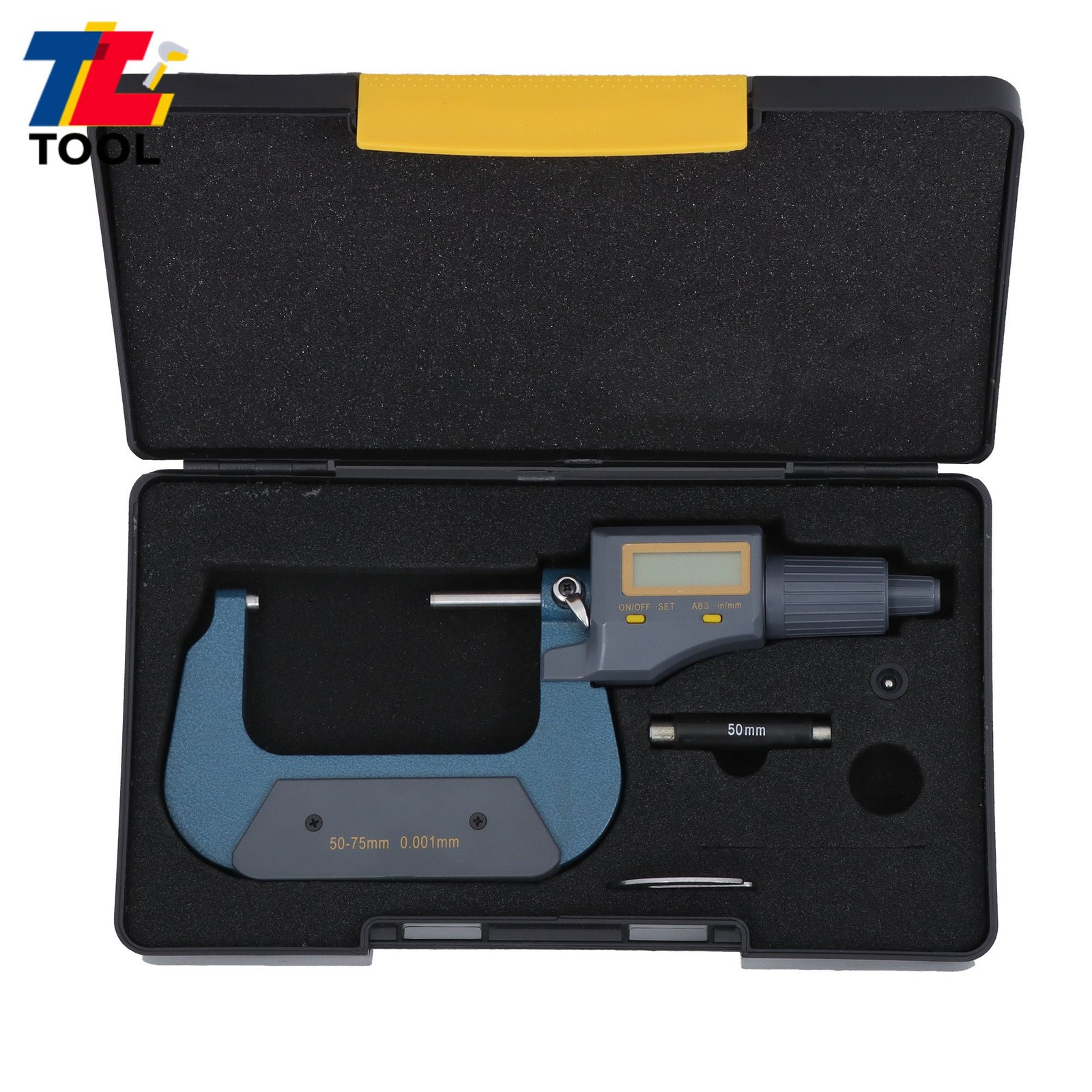 Large LCD Display 2-3″ 0.00005″ Digital Outside Micrometer Carbide Tip 50-75mm