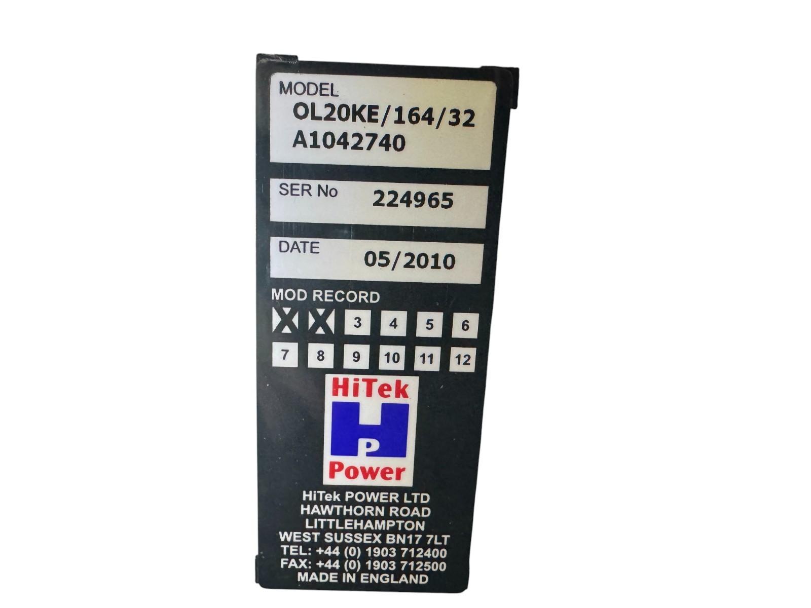 HiTek OL20KE/164/32 HIGH VOLTAGE 160kV Power Supply with Negative Stack