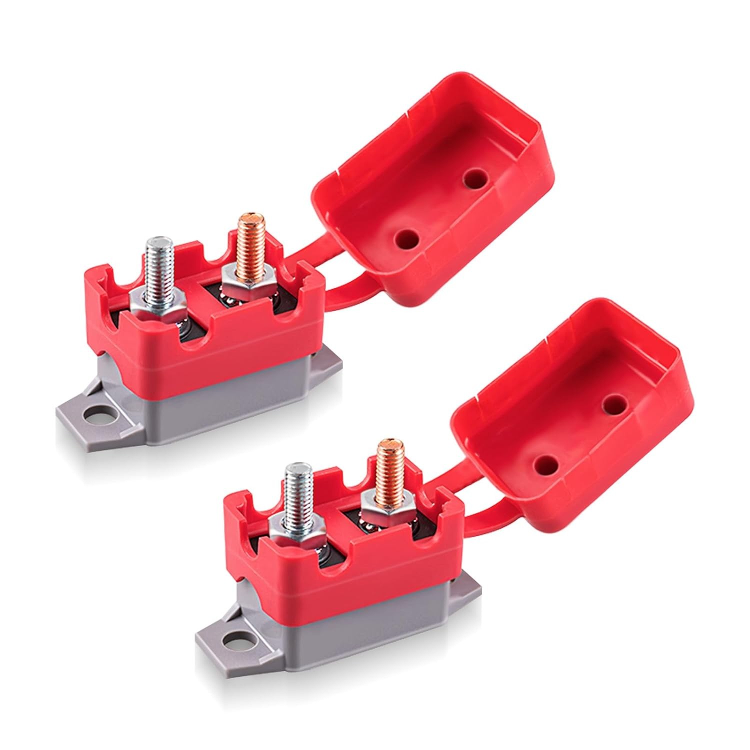 2 PCS DC 12V – 24V 50Amp Automatic Reset Circuit Breaker for Car, ATV, 50 Amp
