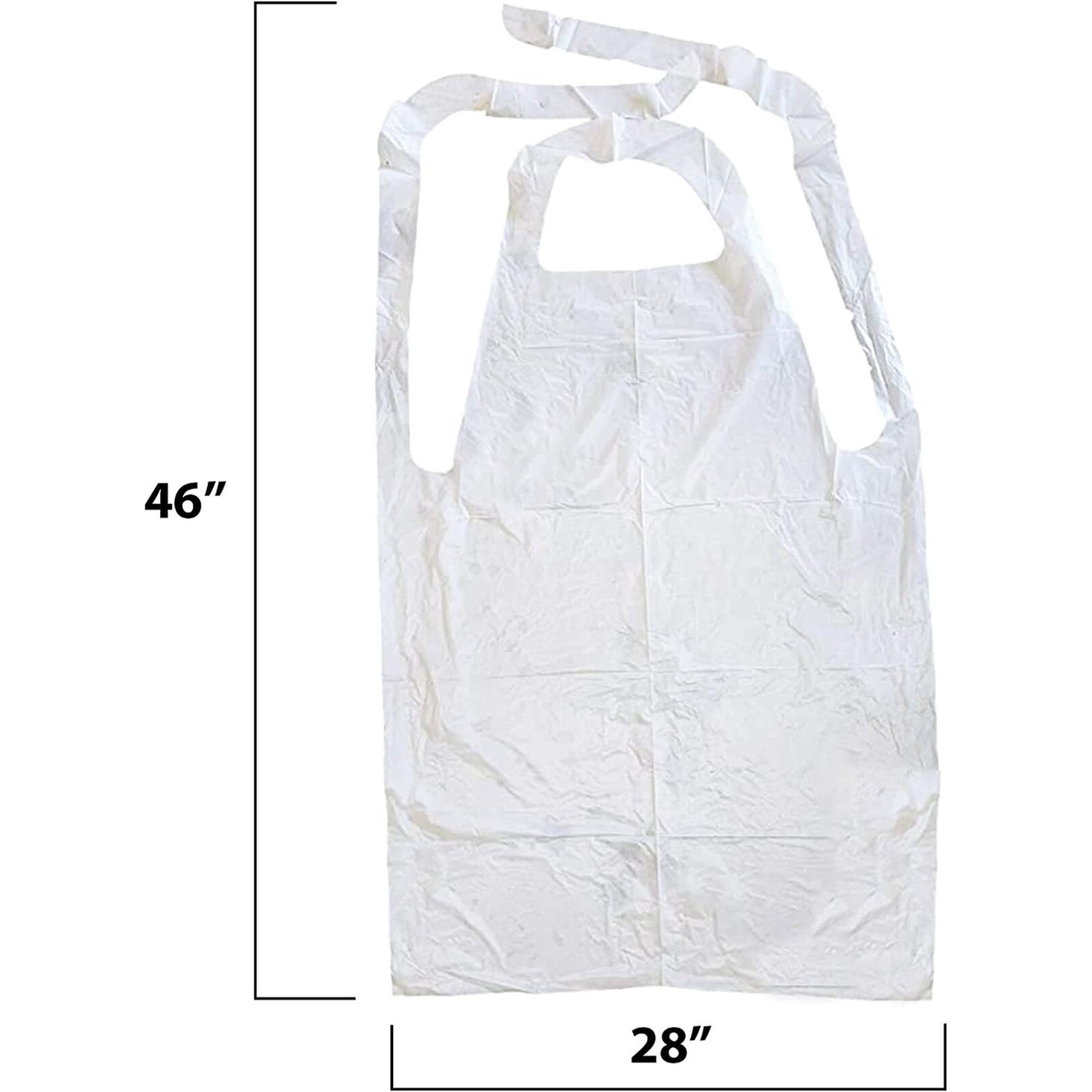 MT Products Disposable White Poly Apron 46″ x 28″ Heavy Weight – Pack of 25