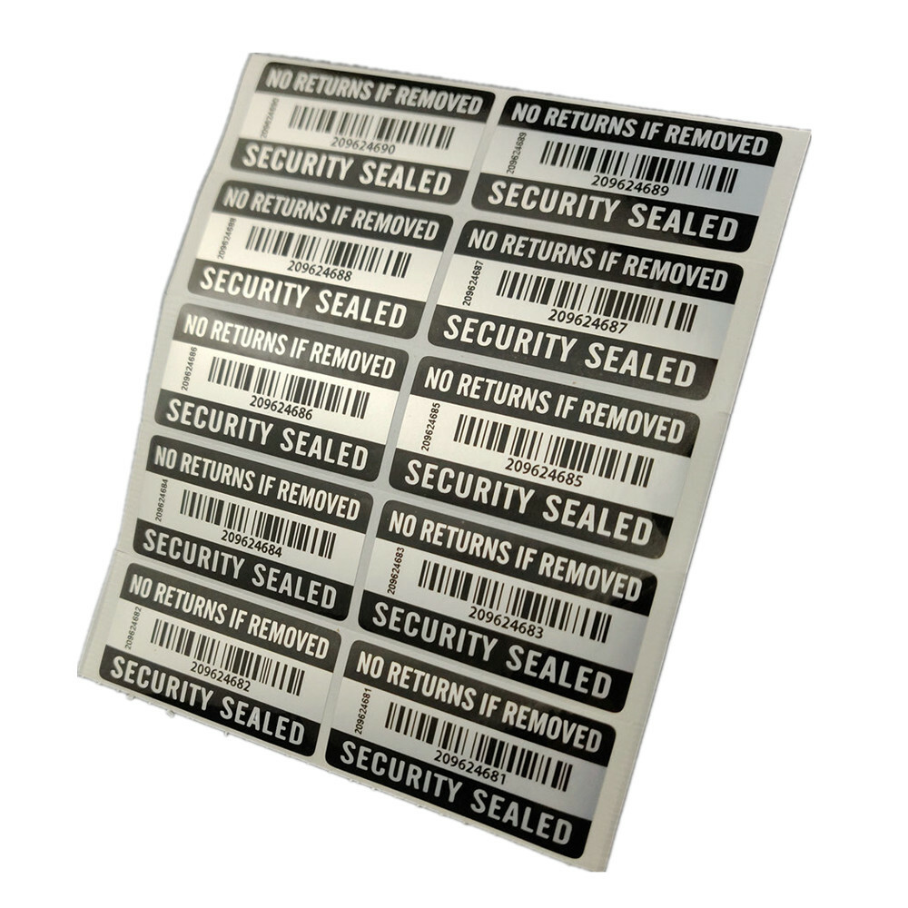 100PCS No RETURNS IF REMOVED Tamper Proof Warranty Void Label Sticker 2″ x 1″