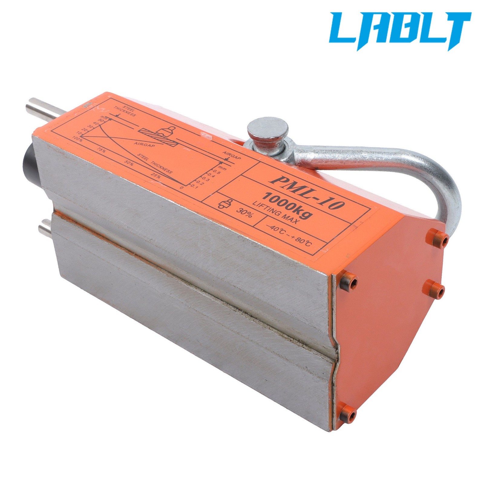 LABLT 2200lbs/1000kg Pulling Capacity, Magnetic Lifter, 2 Safety Factor, Orange
