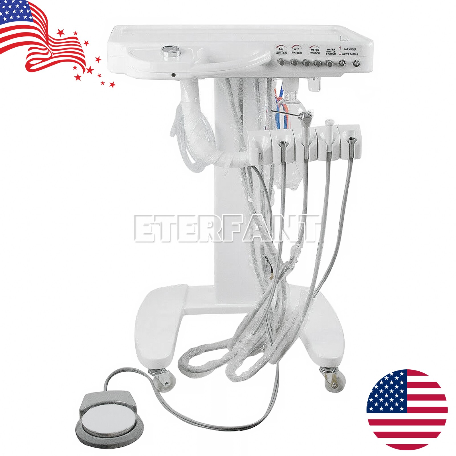 ETERFANT Mobile Electric Suction Unit/Dental Delivery Unit System Cart Treatment