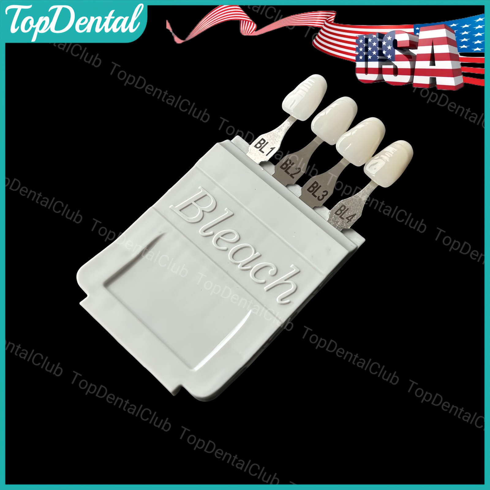 USA Dental Bleach Shade Guide BL1/2/3/4 4Colors Bleached Chart Teeth Based Vita