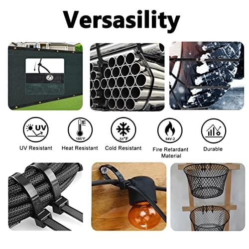 Black Zip Ties Heavy Duty 20 Inch Outdoor 250lb Extra Large Cable Tie Wraps Long