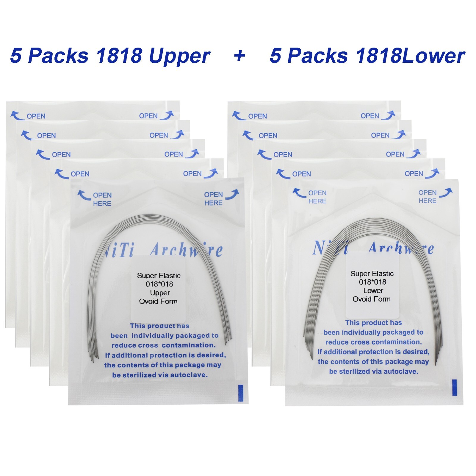 100PCS Dental Orthodontic Arch Wire Niti Round Rectangular Ovoid Natural 16X22