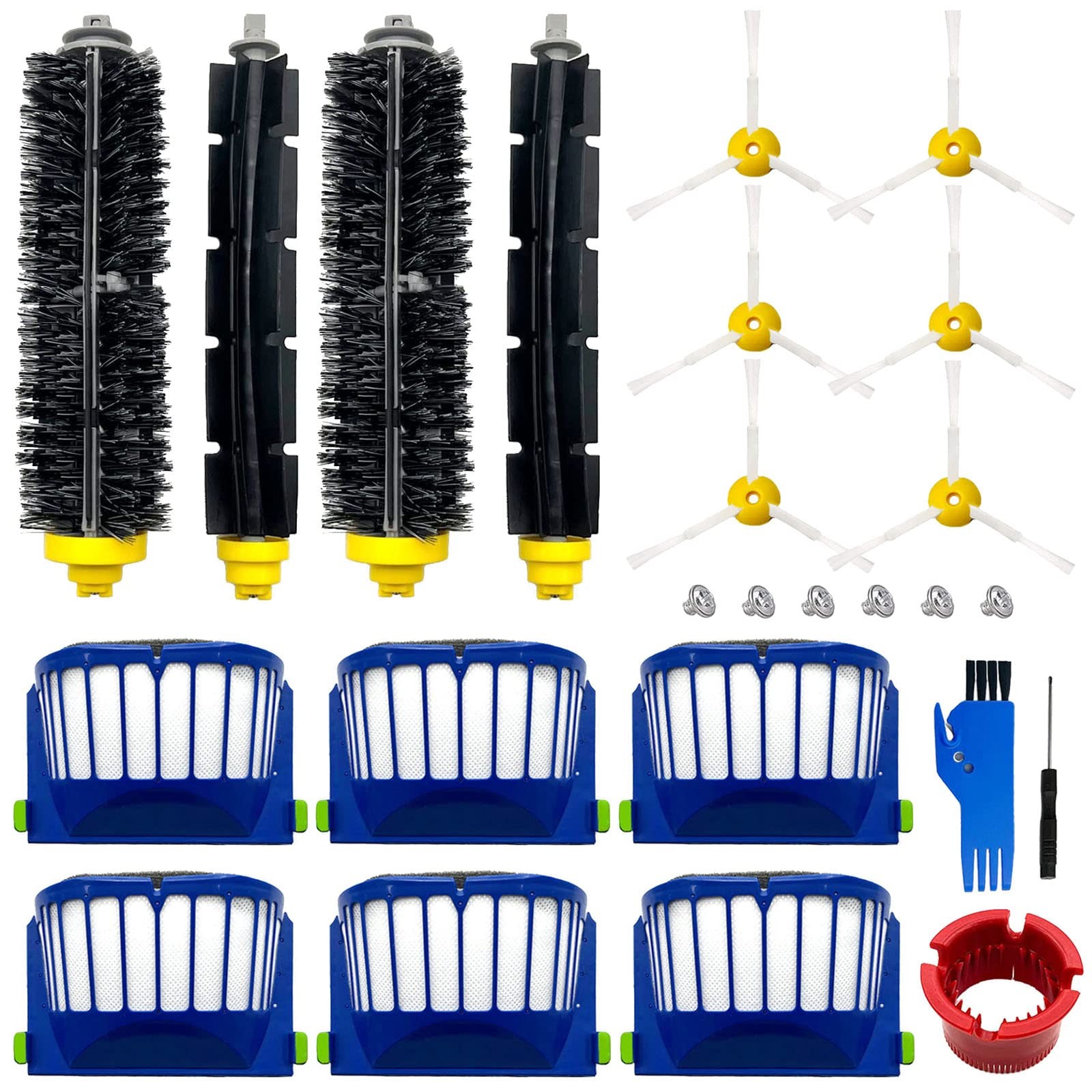 Replacement Parts Kit for irobot Roomba 600 Series 694 676 2+6+6, Multicolor