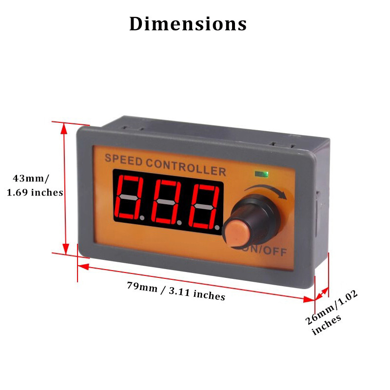 PWM DC 5-30V 5A Brushless Motor Fan Speed Controller Switch Digital Display