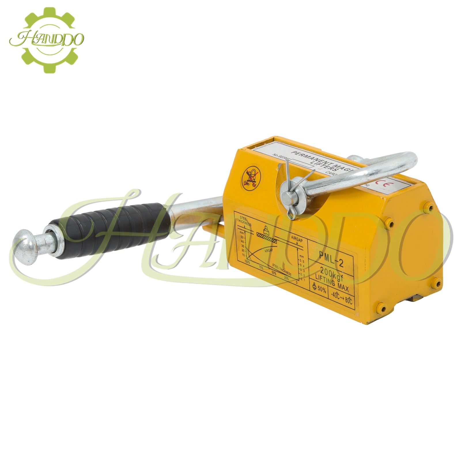 Permanent Magnetic Lifter Lifting Magnet 440 lbs/200 kg 2.5 Safety Factor Yellow