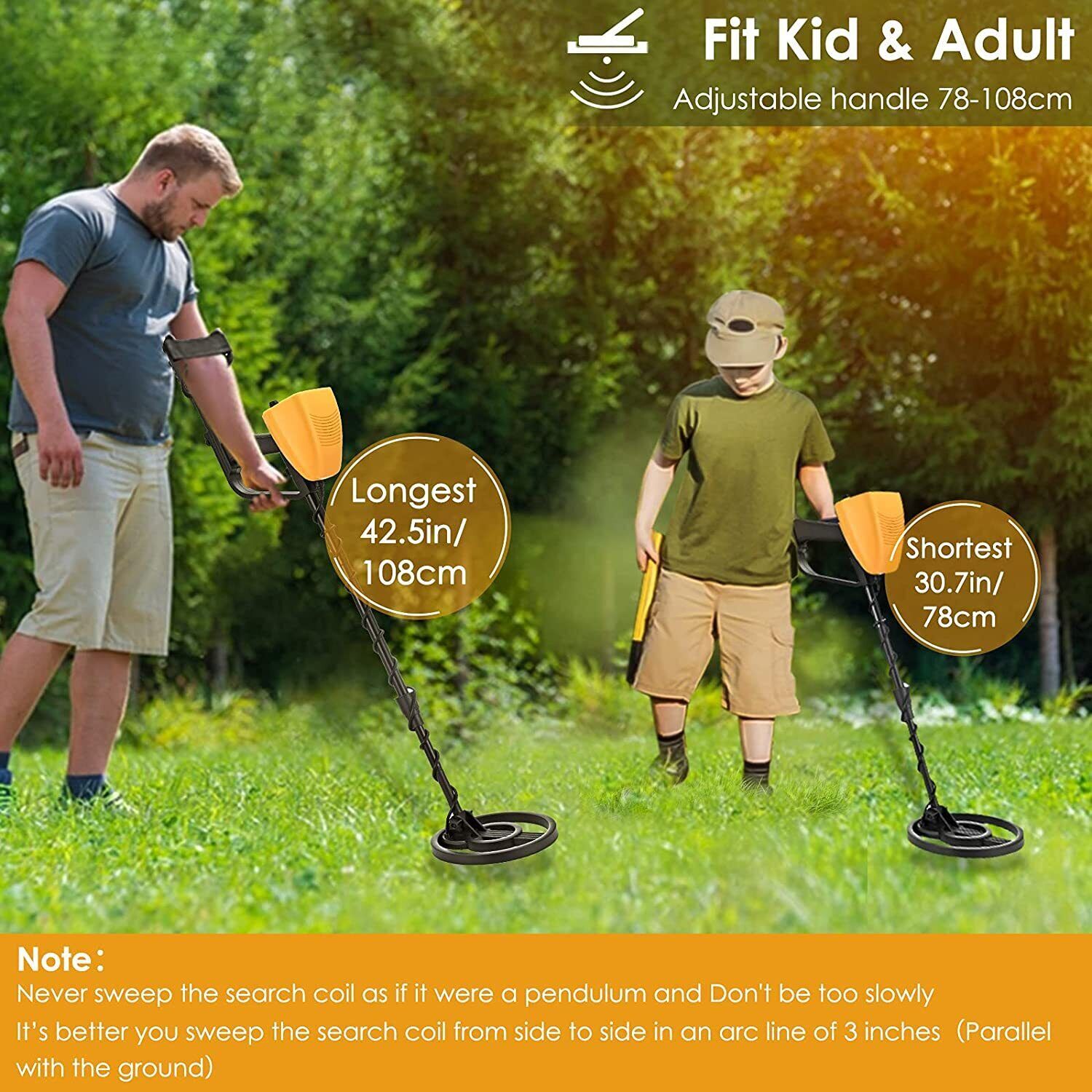 LCD Metal Detector for Adults Professional Gold Detector 10 in IP65 Waterproof