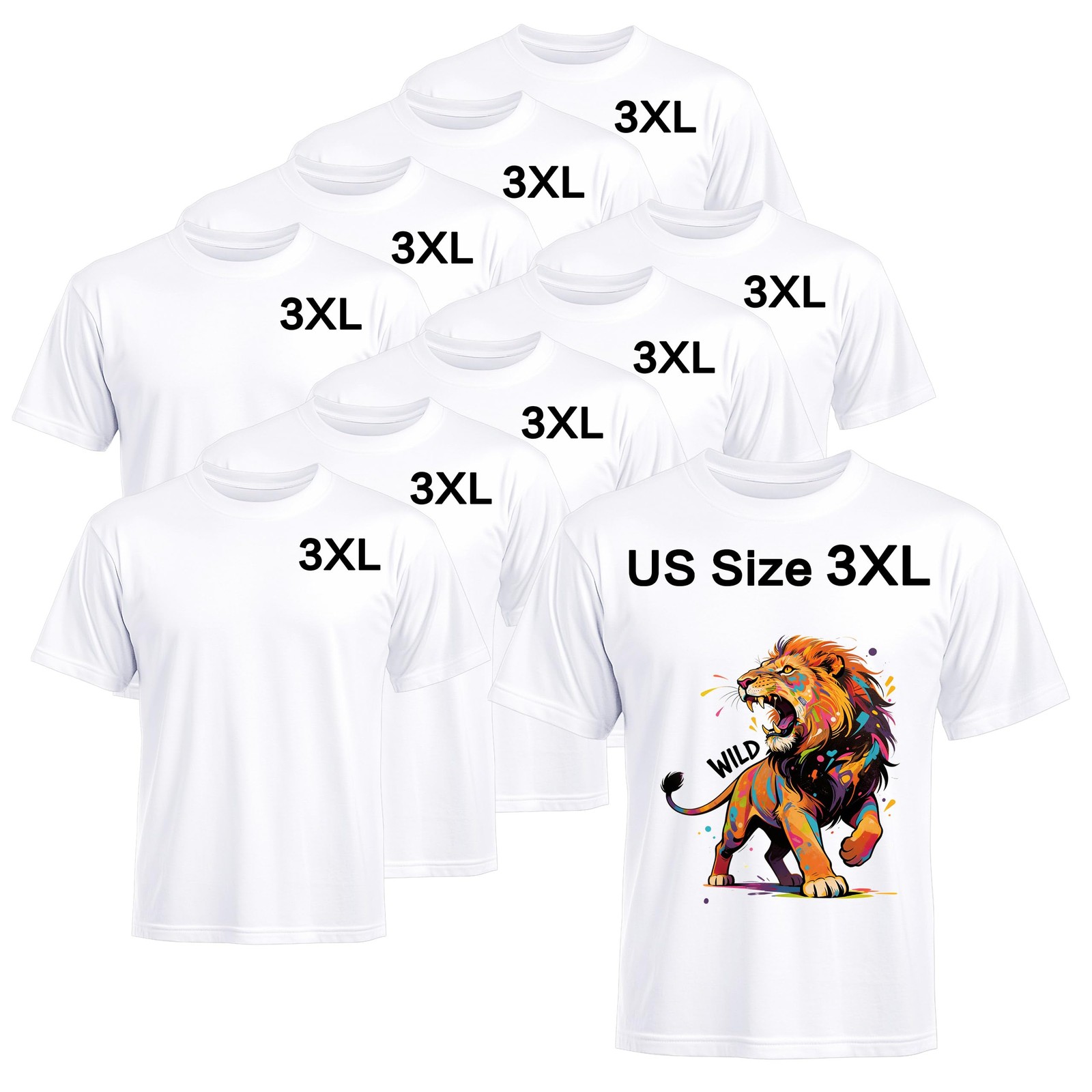 Joyclub 10 Pack Blank T-Shirts for Adults Unisex White Polyester Shirts Subli…