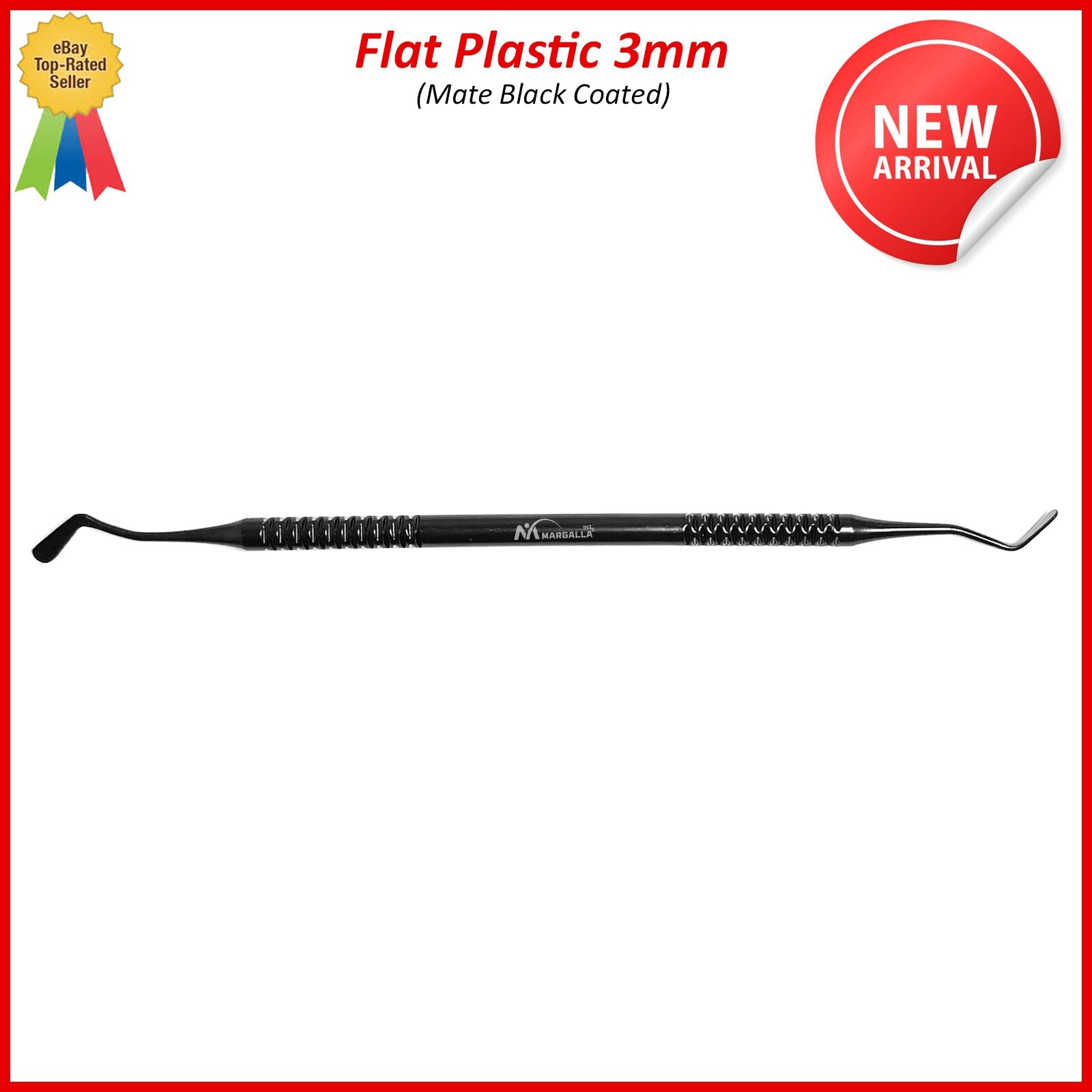 Dental Flat Plastic Filling 3mm Restorative Amalgam Double Ended Mate Black