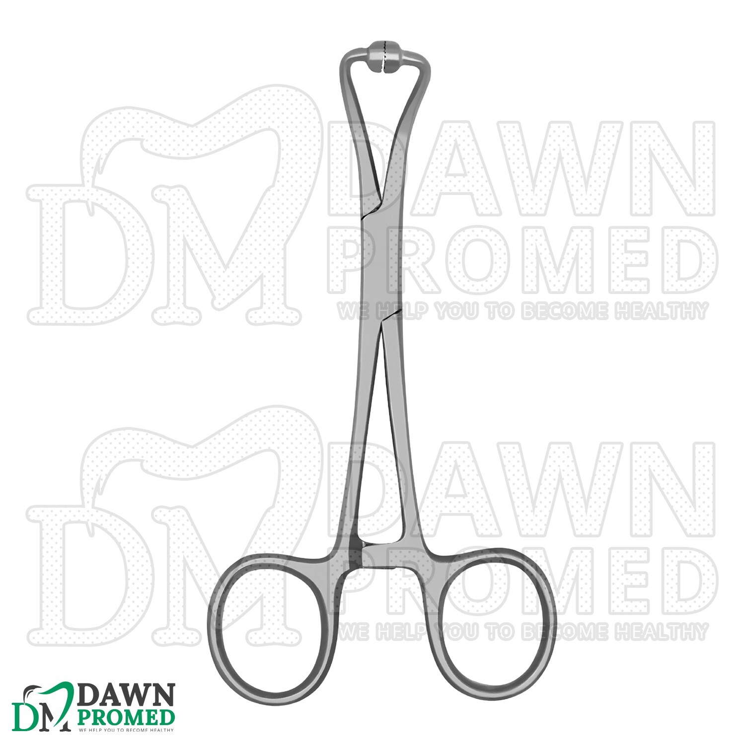 Hoff Towel Clamp Forceps 5.25″ Curved Rounded Cross-Serrated Surgical Instrument