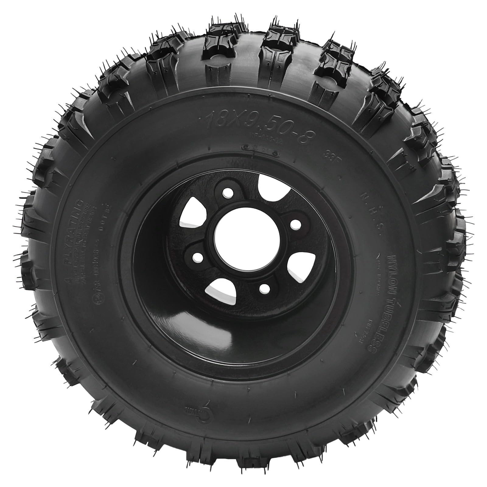 2PCS 18×9.5-8 Tubeless Wheels Tires Rim 4 Stud 23T Hub for UTV ATV Go Kart