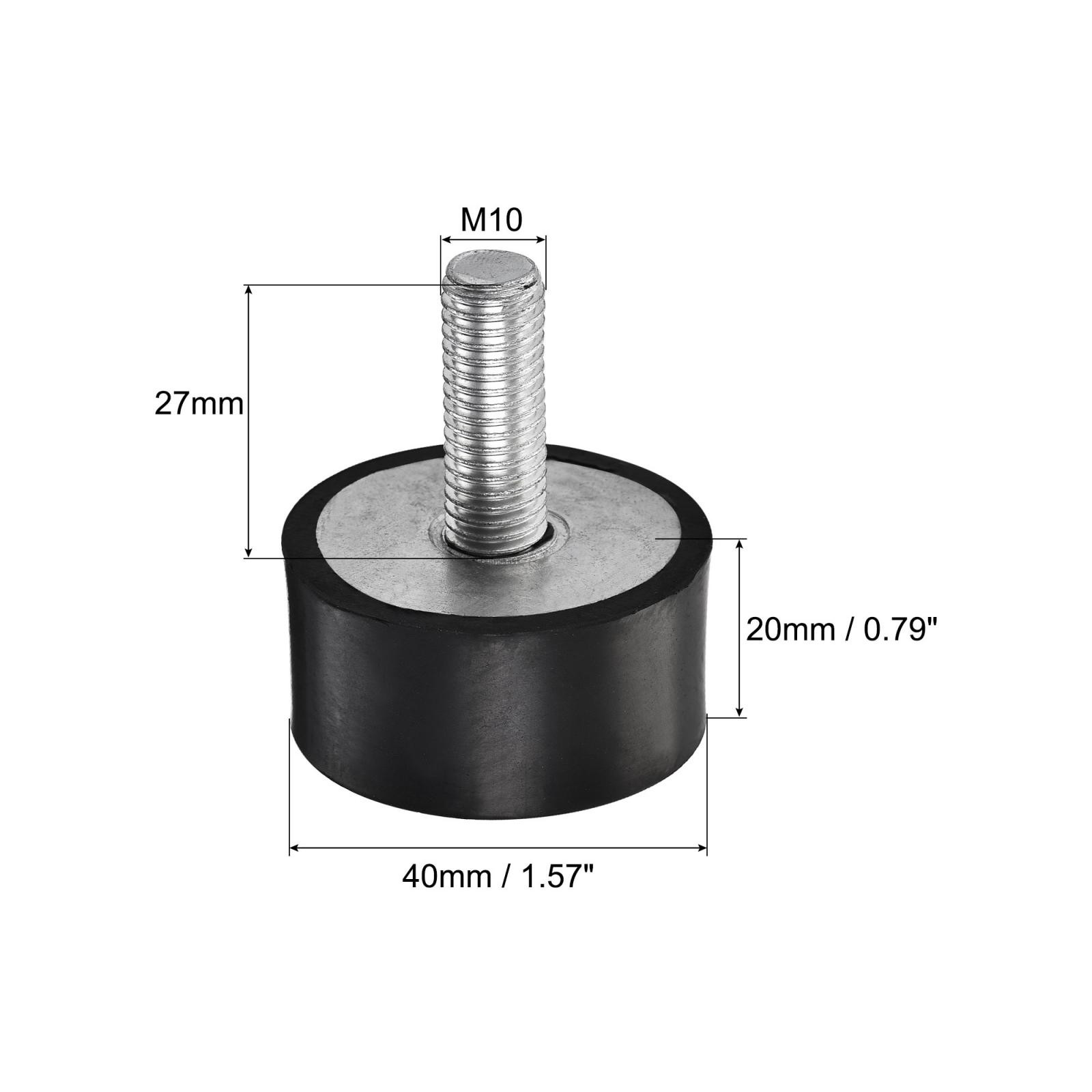 2pcs M10 Rubber Mounts Male Thread Shock Absorber for Motor Generator Compressor