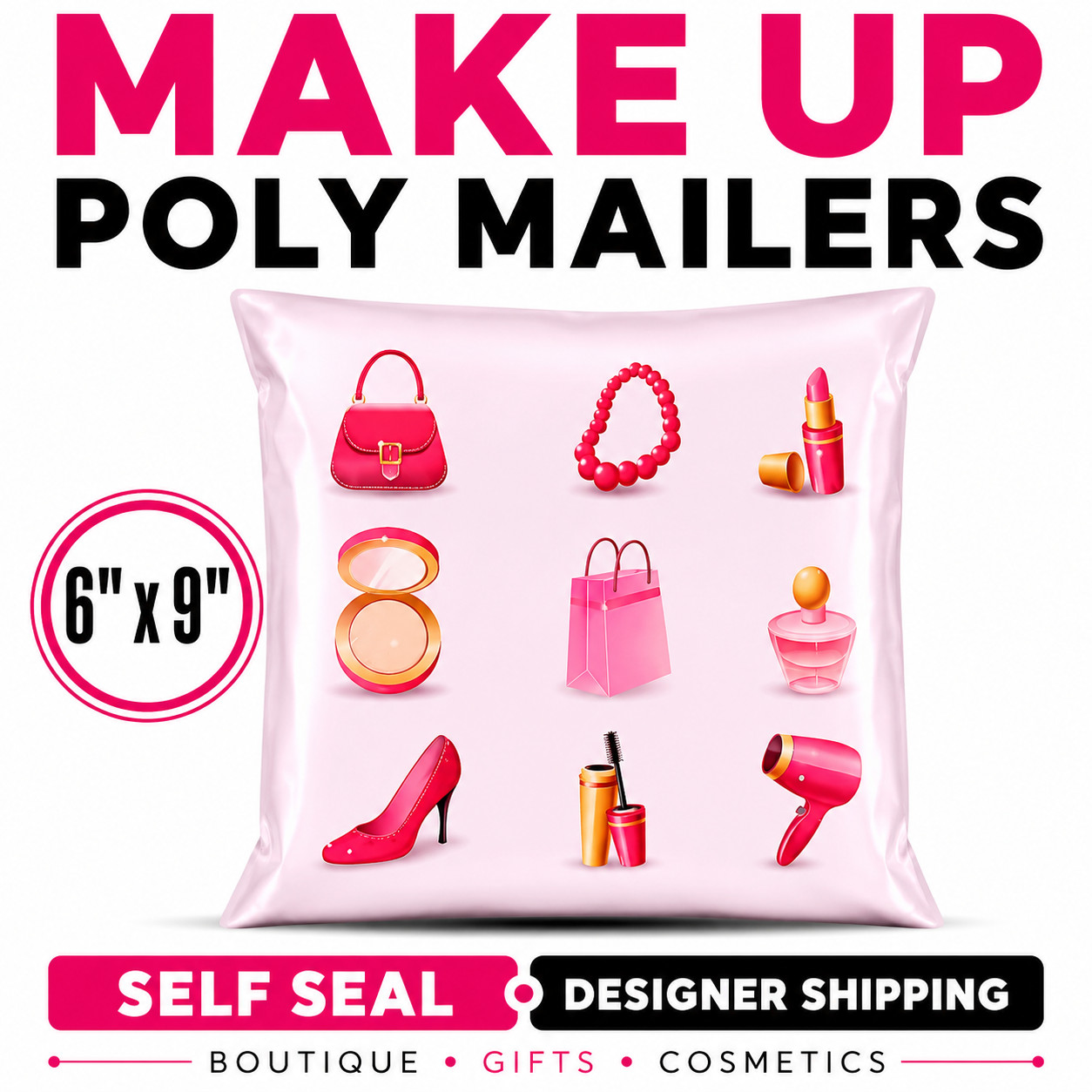 6×9 Make Up Designer Poly Mailers Self Seal Shipping Bags Boutique Envelopes
