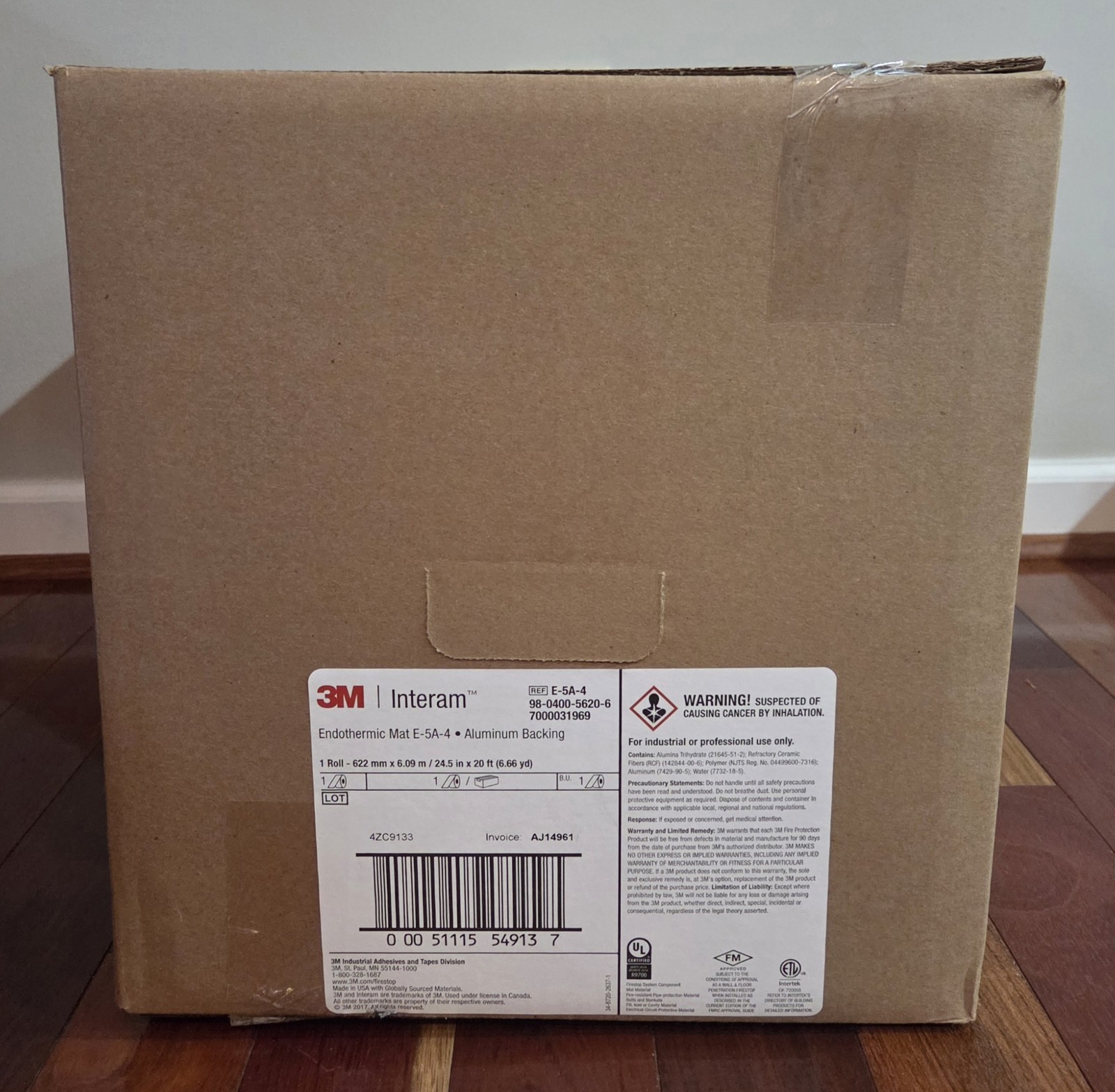 3M E-5A-4 Endothermic Mat , 24.5 in x 20 ft, 6.66 yd