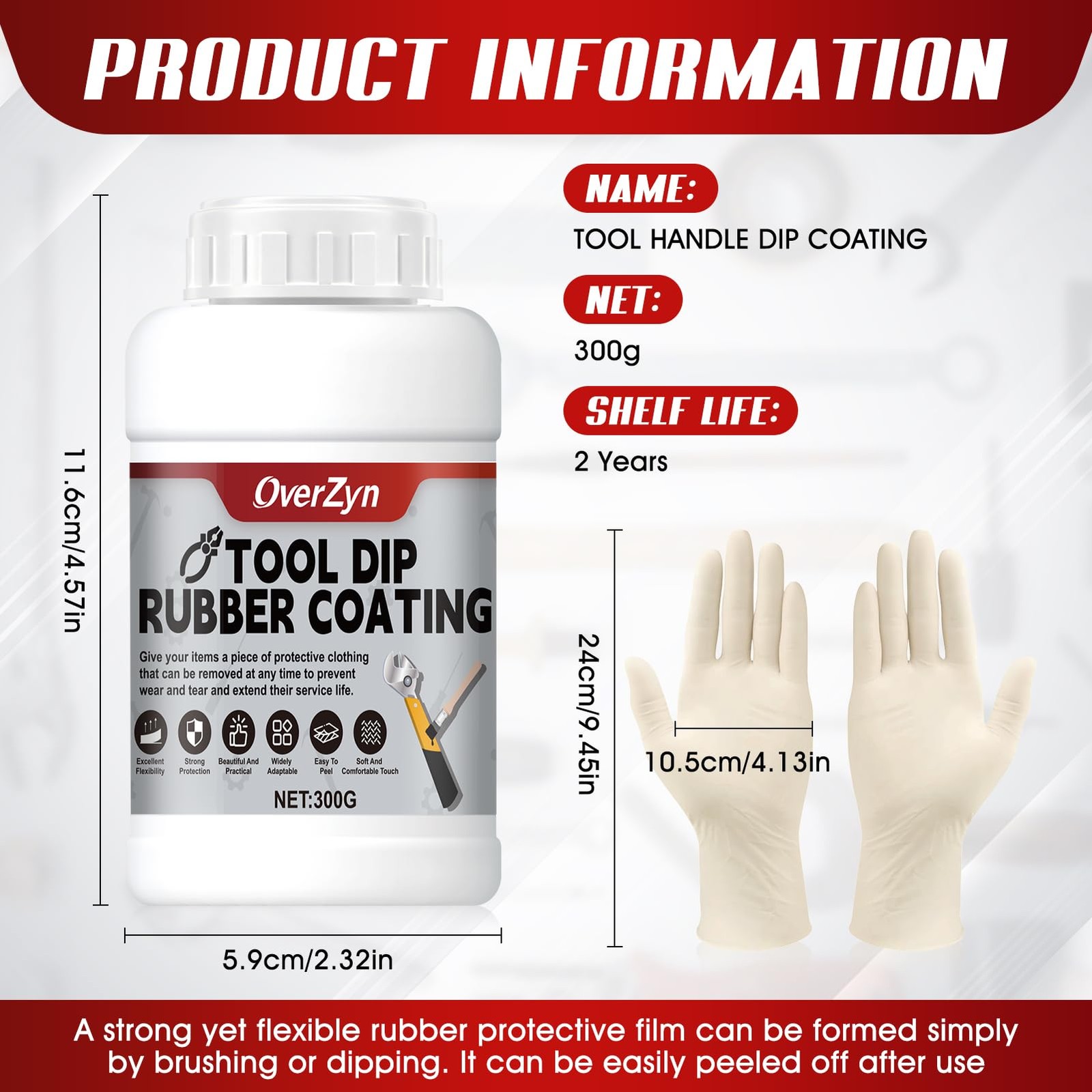 10.5oz Rubber Dip for Tools, Tool Dip Rubber Coating, Tool Handle Dip Coating…