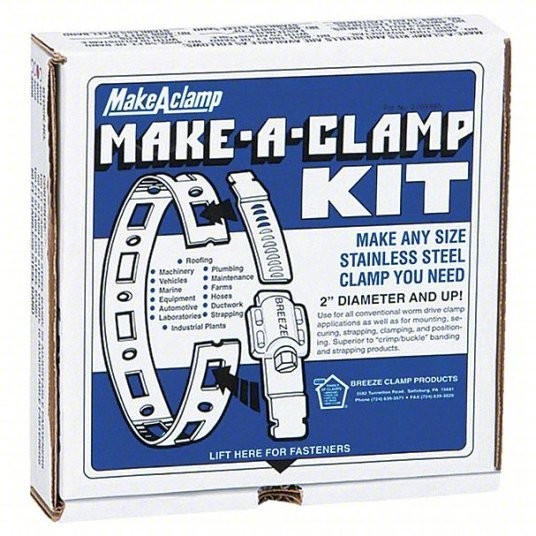 Breeze 4002 Make-A-Clamp Kit 50 ft. Band, 10 Fasteners 301 SS