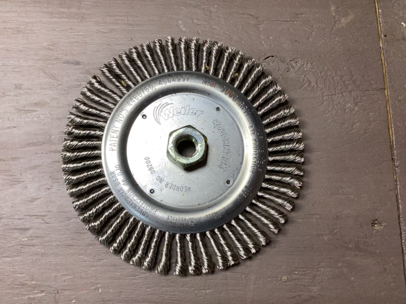 Weiler 09200 7in Roughneck Root Pass Knot Wire Wheel Brush Stainless 5/8-11