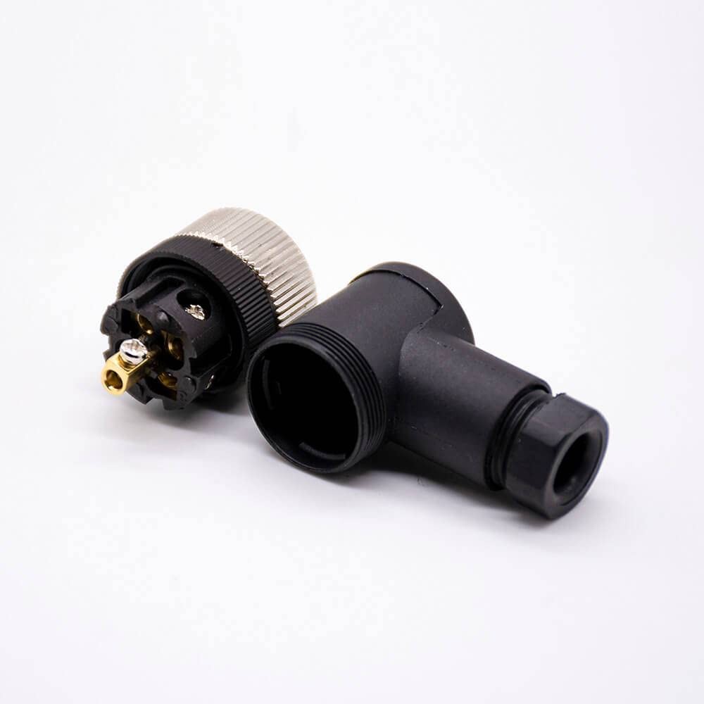 M12 5-pin Female 90-Degree A-Code Unshielded Screw-Joint Connector for Sensor