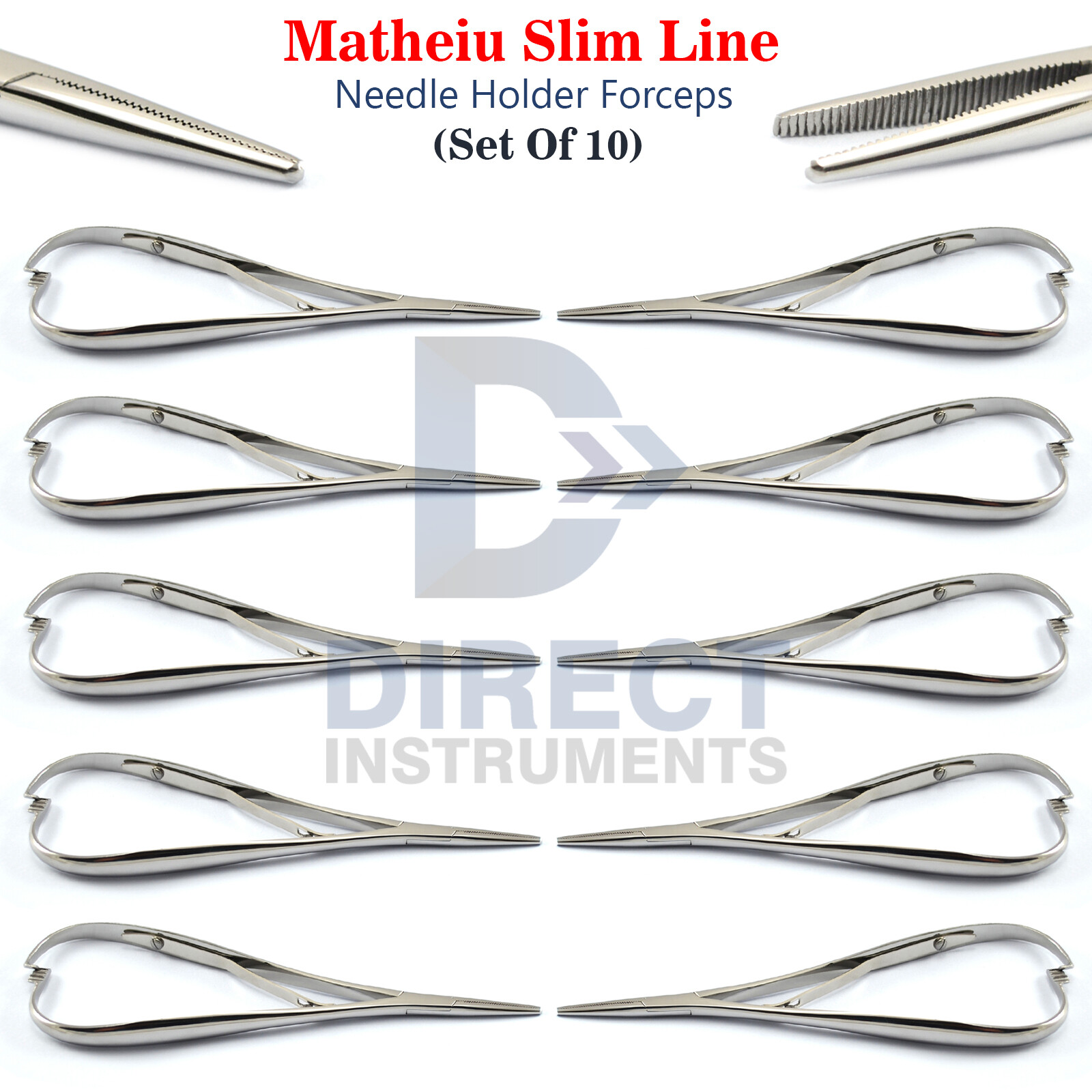 10Pcs Orthodontic Matheiu Slim Line Dental Needle Holder Forceps Surgical Pliers