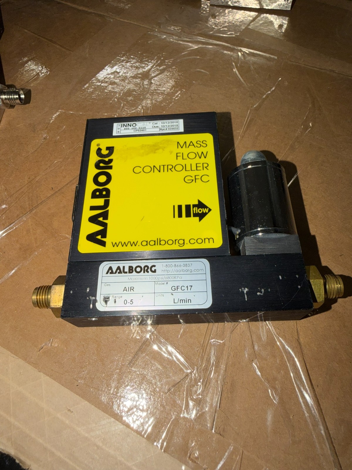 Working Aalborg GFC17 Thermal Mass Flow Controller AIR 0-5 L/min 5 SLPM